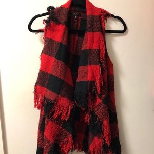 TCEC Sweaters - Black and red plaid sweater vest. TCEC Sweaters - Black and red plaid sweater vest.